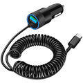 【MFi Certified】iPhone 17 Car Charger Fast Charging, 75W USB C PD&QC Car Power Cigarette Lighter USB Charger with 6FT Type C Coiled Cable for iPhone 17/17 Pro Max/16/15/Galaxy S26/S25/Pixel