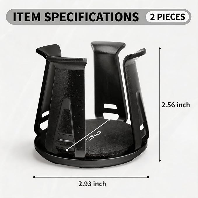 2 Pack Car Cup Holder Insert, Self Adhesive Adjustable Cup Holder Expander with Clamping Arms for 3 Inch Car Cup Slot (2)