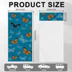 2 Pack Car Towels Seat Cover with Storage Bag, Multifunctional Microfiber Towel for Gym Outdoor Sport Running,Picnic, Beach, Pet Dog Travel,Fits Car SUV Truck (Blue Butterflies)