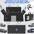 Back Seat Extender for Dogs-Large Space, Hard Bottom Dog Car Seat Cover for Back Seat with Blankets, Sturdy Backseat Extender for Dogs, Waterproof Dog Hammock for Car, SUV, Truck