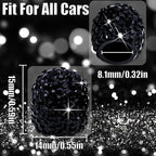 8PCS Bling Crystal Diamond Tire Stem Valve Caps, Dustproof Car Wheel Tire Valve Caps Universal Tire Valve Stem Covers for Cars, SUV, Trucks, Bikes, Motorcycles, Bicycles (Black)