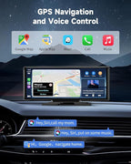11.5" Largest Wireless Carplay Screen for Car, Portable A pple Carplay & Android Auto Touch Screen, 4K Dash Cam/App Control/1080p Backup Camera/Mirror Link/Voice Control/GPS/Bluetooth,for All Vehicles