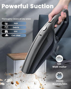 Handheld Vacuum Cordless, Car Vacuums Powerful with Rechargeable Battery, Portable Hand Held Vacuum Cordless with Washable HEPA Filter, Mini Vacuums Kit for Men and Women