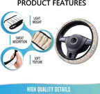 Elastic Steering Wheel Cover Car Accessories Cute Universal 15 Inch Absorbing Sweat Non-Slip Breathable for Woman - Pink Flowers