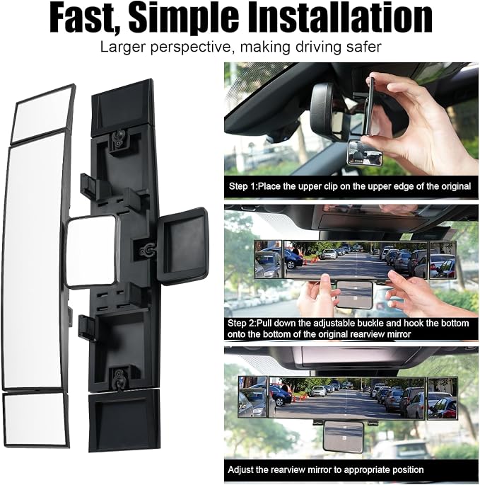 Interior Rearview Mirror, Baby Mirror for Rear Facing Infant, Universal Panoramic Rear View Accessories, Wide Angle Reduce Blind Spot Effectively for Car