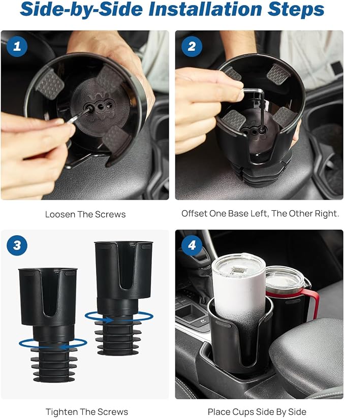 Car Cup Holder Expander Compatible with Toyota RAV4 2025 2024 2023 2022 2021 2020 2019,Compatible with Yeti Ramblers 12-36oz, Hydro Flasks 18-40oz,Large Bottles in 3.4"-3.8" (18-40oz)