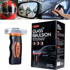 【2PCS】 Glass Emulsion Cleaner, Car Windshield Cleaner Tool Roll-On Glass Compound with Cleaning Board, Removes Oil Film & Smudges, Improve Windshield Clarity for Safe Driving (100ml+Brush)*2
