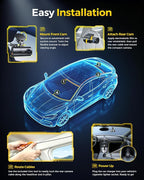 GKU 4K Dual Dash Cam Front and Rear, STARVIS 2 Sensor, 5.8GHz WiFi6 Up to 20MB/s, Voice Control, Dash Camera with GPS, WDR Night Vision, 24H Parking Mode, Loop Recording(No SD Card)
