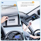 Car Sun Visor Organizer with Tissue Holder, Auto Consoles Organizer with Sunglass Clip,Multi-Pocket Visor Accessories for Truck, SUV，Card/Pen/Driver's License Storage