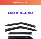 KPY Rain Guards Fit for 2016-2021 Mazda CX-3, Out-Channel Window Visors Vent Wind Deflectors 4PC, Car Accessories for 16-21 Mazda CX3
