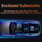 1600W 10" Slim Under Seat Subwoofers with Built-in Amp | LED Ambient Light, Deep Bass, Individual Controls (LPF/Gain/Bass Boost), High Output Distortion-Free Audio, Suitable for All Vehicle Models (b)