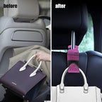 2PCS Car Seat Hooks, Bling Car Rhinestone Headrest Hooks, Universal Bling Car Interior Accessories, for Handbag, Clothes, Purse, Water Bottle (Pink)