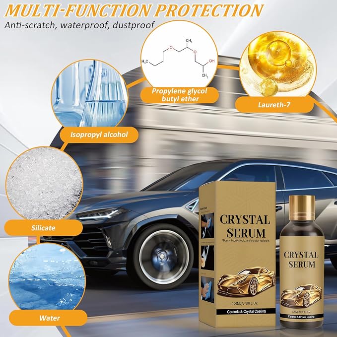 2Pcs PTZ Crystal Serum for Cars,PTZ Advanced Graphene Ceramic Coating for Cars,9H Graphene Coating for Auto Car Detailing,Quick Effect Car Coating Spray,Nano Coat Restore for Paint,Glass & Wheel