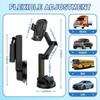 Truck Phone Holder Mount,Car Phone Holder,Dashboard Windshield Phone Holder 16.9 inch Long Arm,Super Suction Cup Compatible with Pickup Truck,Commercial Truck and All Phone