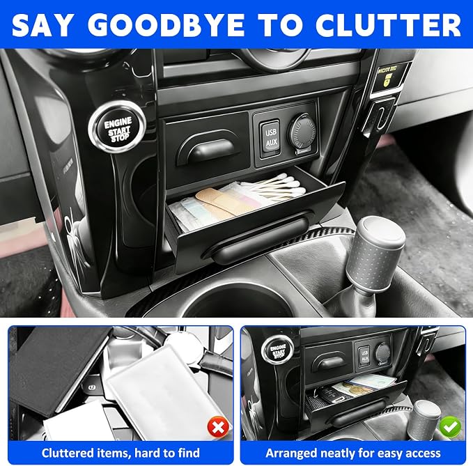Console Organizer Tray Fits for 2014-2024 Toyota 4Runner Center Console Hanging Dashboard Screen Drawer Armrest Storage Box Compatible with 4Runner Interior Accessories (Drawer+Hanging)