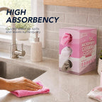 Microfiber Cleaning Cloth, 150 Pack Reusable Paper Towels Microfiber Towels for Cars Lint Free Shop Rags with Box for Home Kitchen Automotive, 11"x 9", White & Grey & Pink