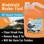 Car Windshield Washer Fluid: 1 Gallon, All Season/Weather Vehicle Window Cleaner | Streak-Free Clean | Bug and Tar Remover for Cars