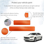 4 PCS Car Door Sill Protector, 3D Carbon Fiber Auto Door Entry Edge Guard Protection Trim, Anti-Scratch Threshold Cover Strips, Sill Protection Sticker for Car SUV Truck (Orange)