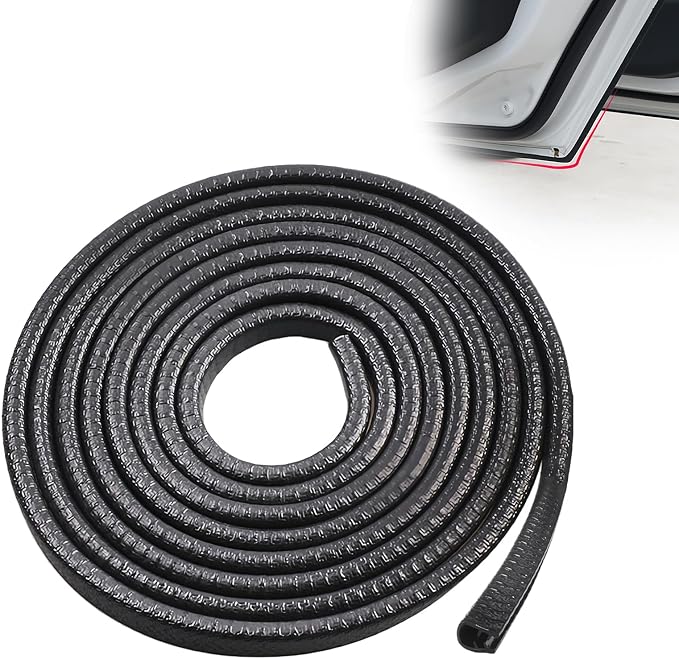 U-Shape Car Door Edge Guards, 32.8 Ft Rubber Automotive Door Edge Protector for SUVs Sedans, Easy No-Glue Install, Exterior Car Accessories Trim (Black)