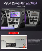 5Gzh WiFi Car Radio Stereo for Toyota Matrix 2009-2014 2+64G, 9" Touch Screen/Android 15/Wireless CarPlay/Android Auto/DSP EQ/GPS/Bluetooth/FM/RDS/SWC/HD Backup Camera