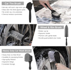 Car Detailing Kit, Car Detailing Brush Set, Car Cleaning Kit, Auto Detailing Tools for Interior Exterior Wheels, Professional Car Wash Accessories with Windshield Cleaning Tool and Storage Box(Grey)