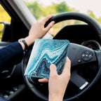 CoBak Car Registration and Insurance Holder - Small and Lightweight Vehicle Glove Box Car Organizer, Auto Truck Comparment Accessories Case for Essential Document, Driver License (Marble)