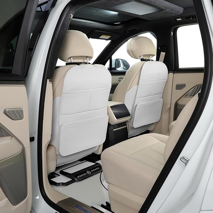 Seat Back Protector,Shields Seat Backs From Kicks and Adds Storage | kick mats back seat protector easy to install and clean, well-crafted, sturdy, durable and stylish.2 Pack