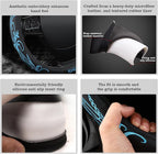 Car Leather Steering Wheel Cover - Panapi Material, Universal 14.5-15 Inch Leather Anti-Slip Breathable Auto Steering Wheel Covers for Men Women (Embroidery-Blue)