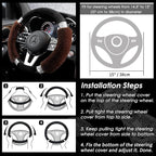 Rhinestone Fluffy Steering Wheel Cover - Comfortable Non-Slip Luxury Faux Wool, Universal Fit for 14.5" to 15" Steering Wheels