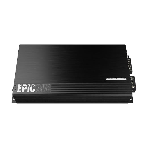 EPICSIX 6-Channel 1200W RMS Digital Class D Full-Range Car Audio Amplifier, Compact High-Power, High/Low Pass Crossover, RCA Line Level Inputs for Aftermarket Radios, Smart Protection