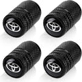 Tire Valve Stem Caps for Toyota Metal Car Wheel Air caps Auto Valve Stem Caps Accessories 4 Pcs Black