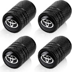 Tire Valve Stem Caps for Toyota Metal Car Wheel Air caps Auto Valve Stem Caps Accessories 4 Pcs Black