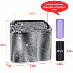 Car Trash Can with Lid, Bling Crystal Mini Vehicle Trash Bin Car Dustbin Garbage Organizer, Automotive Garbage Can Bin Trash Container for Auto Cars, Home, Office - White …