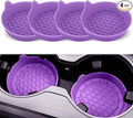 Car Cup Holder Coaster, Silicone Cup Holder Insert, Universal Non-Slip Cup Holders, Car Accessories Interior for Women and Man 4 Pack Light Purple
