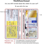 Leather Car Registration and Insurance Card Holder, Car Document Holder for Cards License with Magnetic Shut (Pink, large)