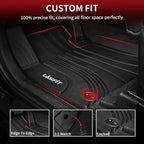 Floor Mats for Hyundai Santa Fe 2021 2022 2023 (Only Fit Gas, Not Fit Hybrid or PHEV), All Weather TPE Custom Fit Car Floor Liners 1st & 2nd Row Mats Accessories, Black