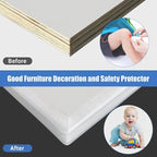 Clear Rubber Edge Trim, Self-Adhesive Transparent Edge Trim, 7/8"(22mm) Edge Protector for Plywood, Cabniets or Drawers, Flexible Silicone Rubber Material, Wide U Channel Edge Guards