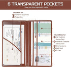 1Pack Car Registration and Insurance Holder,Car Document Holder for Cards License with Magnetic Shut,Vehicle Glove Box Car Organizer for Documents, Cards, License(Brown)