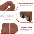 2 PCS Car Seat Headrest Hook, Suede Heart Shape Auto Double Seat Back Purse Storage Hook, Cute Backseat Organizer Universal Bag Holder Most Vehicles, Car Accessories (Brown)