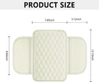 Stacool Upgraded Car Center Console Cover,Microfiber Leather Car Armrest Cover Cushion with 2 Storage Bags,Universal Car Armrest Storage Box (Cream)