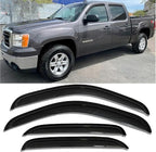Window Visors Rain Guards for Silverado Sierra 1500 2500HD 3500HD Crew Cab | 2007-2014, Fit Avalanche/Suburban/Yukon XL, Window Deflectors, Vent Visor, Sun Shades, Window Shields, Truck Accessories