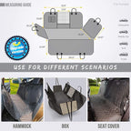 Dog Car Seat Cover for Back Seat, 100% Waterproof Back Seat Pet Cover for Dogs with Mesh Window, Scratch Prevent Antinslip Dog Hammock for Car
