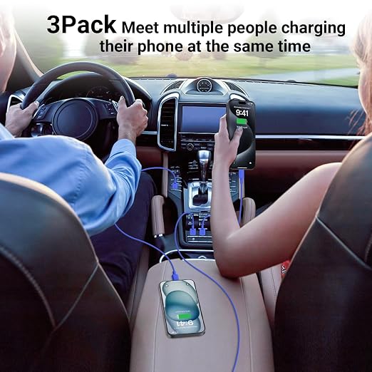 Car CarPlay Cable for iPhone 17, 16, 15 USB C Charger Cord, 2-Pack 3FT USB A to USB C Charging Cable for Apple iPhone 17/17 Pro/Air/16e/16/15 Pro Max/Plus Cord, for iPad Pro/Air,Blue