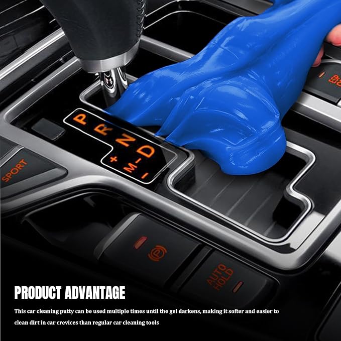 Car Cleaning Gel Clean Putty, Reusable Car Interior Cleaner Slime, Auto Detail Cleaning Soft Rubber Supplies, Universal Multi-Functional Cleaning Tool Accessories for Men Women (Blue)