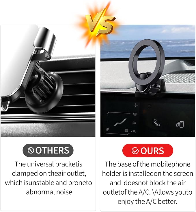 Car Phone Holder for Kia EV9 2024 Accessories, 12.3-inch Screen | Magsafe Magnetic Cell Phone Mount Clip Compatible with iPhone, 3D fit Stable Dashboard GPS Navigation Bracket Cradle Stand