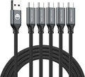 USB to USB C Cable 3FT 5 Pack, Type C Fast Charger Cord | 3A braided USB A to C charging cords for iPhone 17 16 15, car, office, Samsung Galaxy, LG and Type C devices.(Grey)