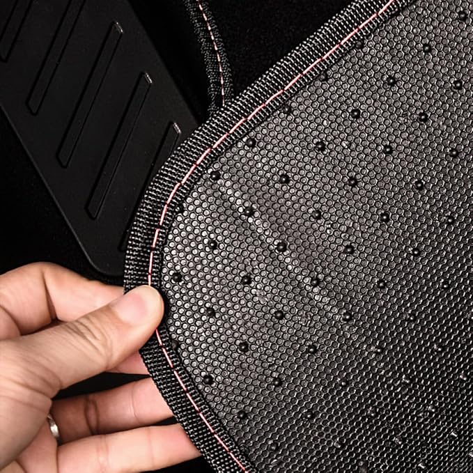 Waterproof Universal Fit Car Floor Mats, Car Mats Fit for SUV,Vans,sedans, Trucks,Set of 4pcs Car Carpet with Driver Heel Pad (Light Pink)