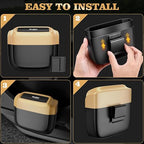 Car Trash Can with Lid，Built-in Storage Garbage Bag，Leakproof Vehicle Trash，Car Accessories for Interior,Mini Garbage Bin for Automotive, Home, Office, Kitchen, Bedroom，with 30pcs Trash Bags