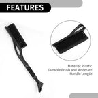 1pc 60x11cm Universal Car Ice Scraper Brush with Broom - SUV Snow Frost Remover for Car Truck RV Windscreen Side Window Anti Crash - Plastic Black Snow Shoveling Defrost Clearing
