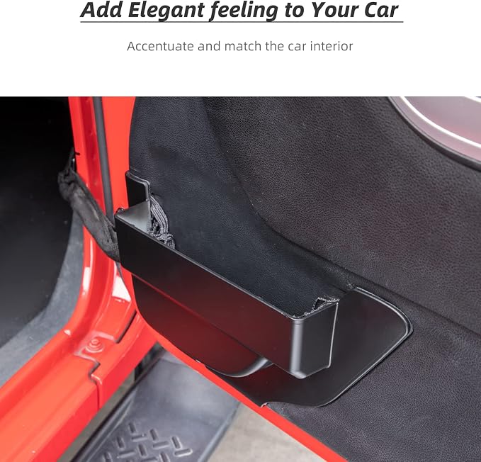 Front Door Storage Pockets,Anti-block Legs Door Side Insert Box Organizer Door Net Pocket Replacement for 2011-2018 Jeep Wrangler JK JKU, Interior Storage Expansion Accessories, Black, 2PCs